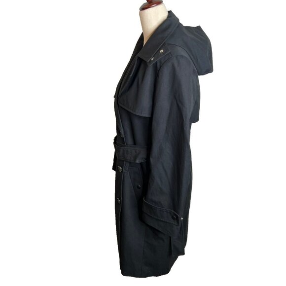 J.Crew Womens $348 Petite New Icon Trench Coat Black Size P0 BF458 - Picture 9 of 13